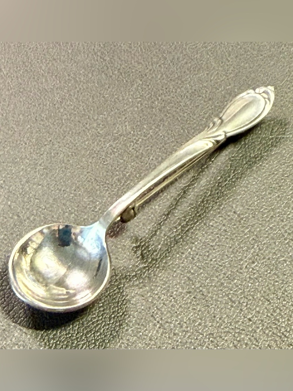 vtg Mini 925 Silver Spoon Brooch
